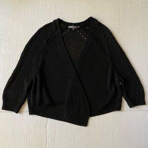 Vince Cropped Black Knit Cardigan Size S